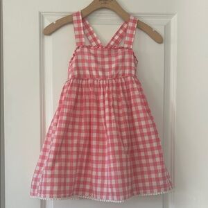 Sigrid Olsen Kids Gingham Check Sundress w Petticoat Crisscross Back Straps Sz 7